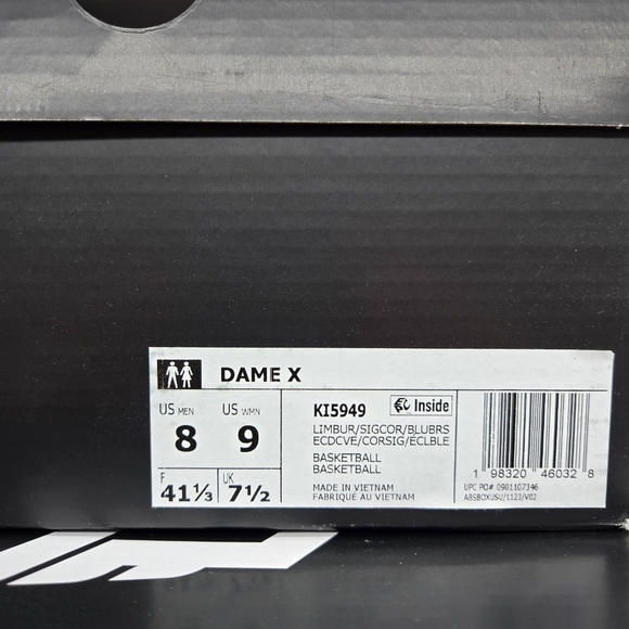 adidas Men's Dame X KI5949 'Lime Burst' Basketball Shoes Size 8 New - Picture 8 of 8